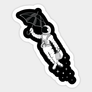 Astronaut with a Parasol Sticker